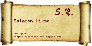 Salamon Miksa névjegykártya
